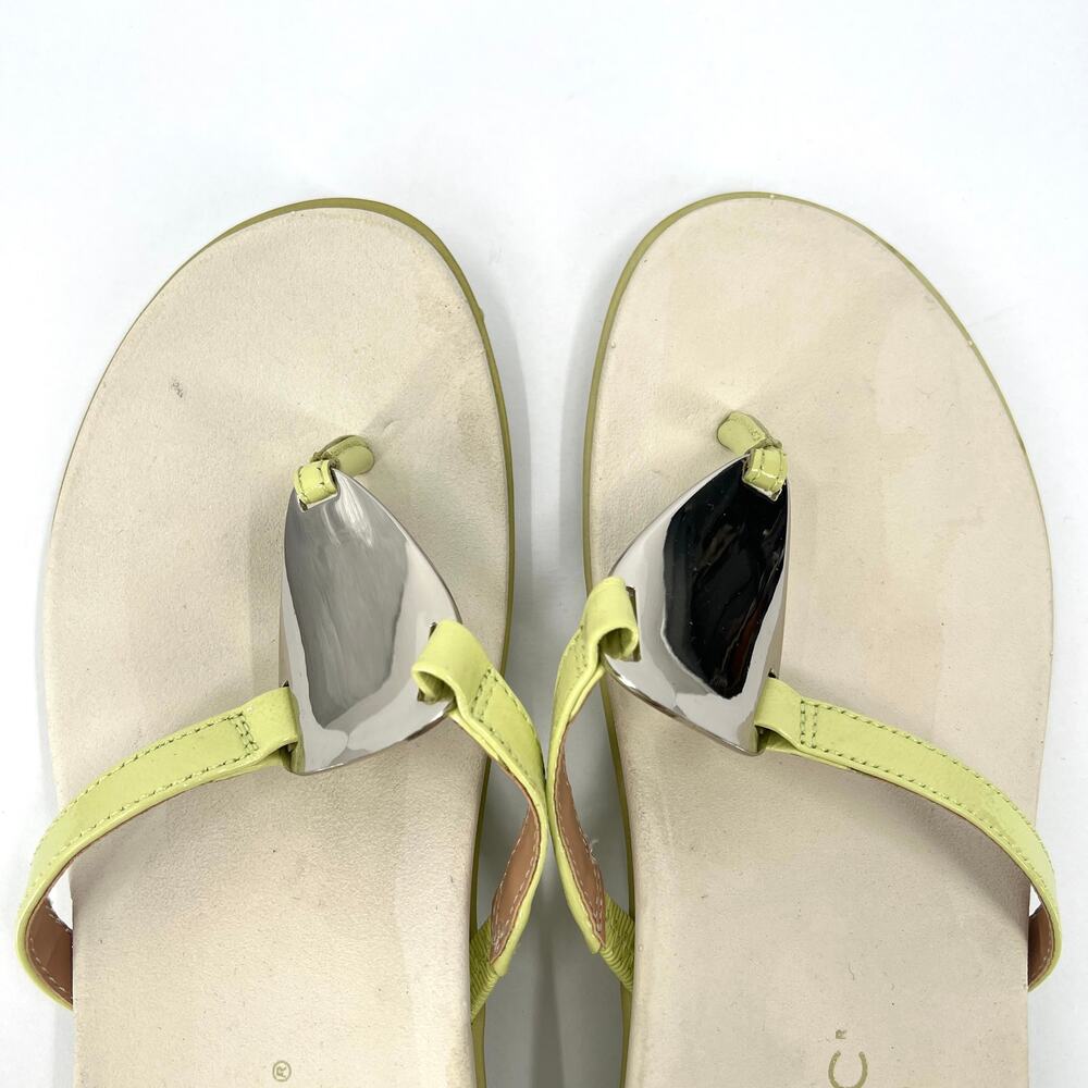 VIONIC Raysa Sandals Womens 7 Green Leather Thong Toe Post Supportive Comfort - Picture 10 of 13